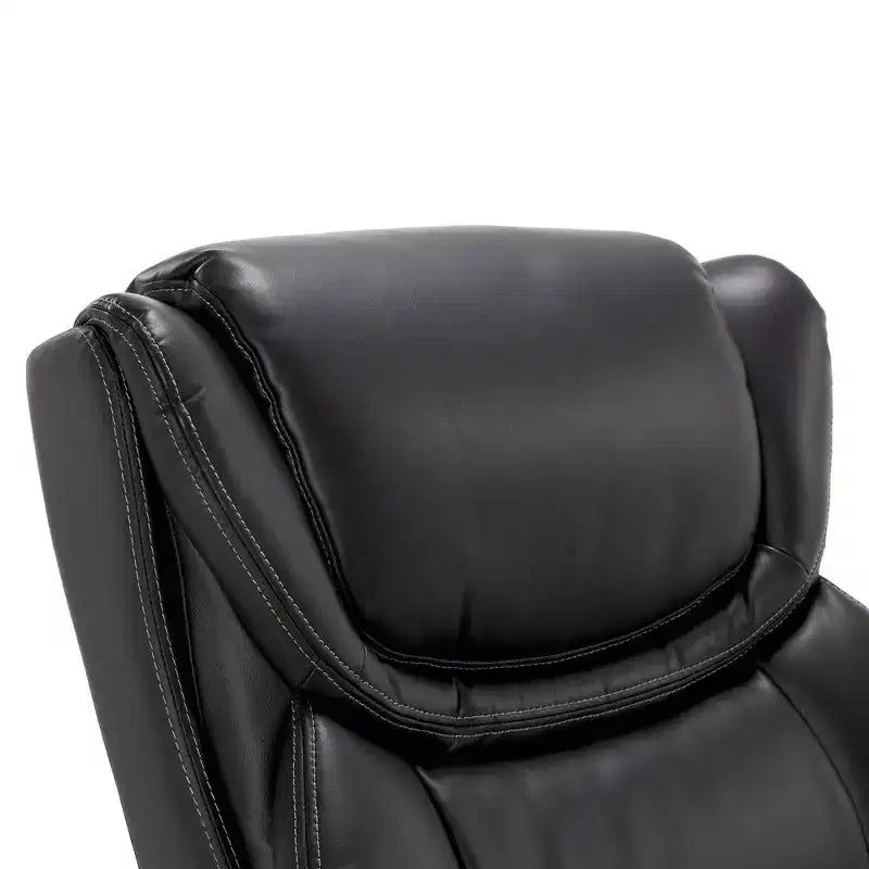 Big & Tall Executive Chair Bonded Leather Black - : Ergonomic, Adjustable, Comfort Core