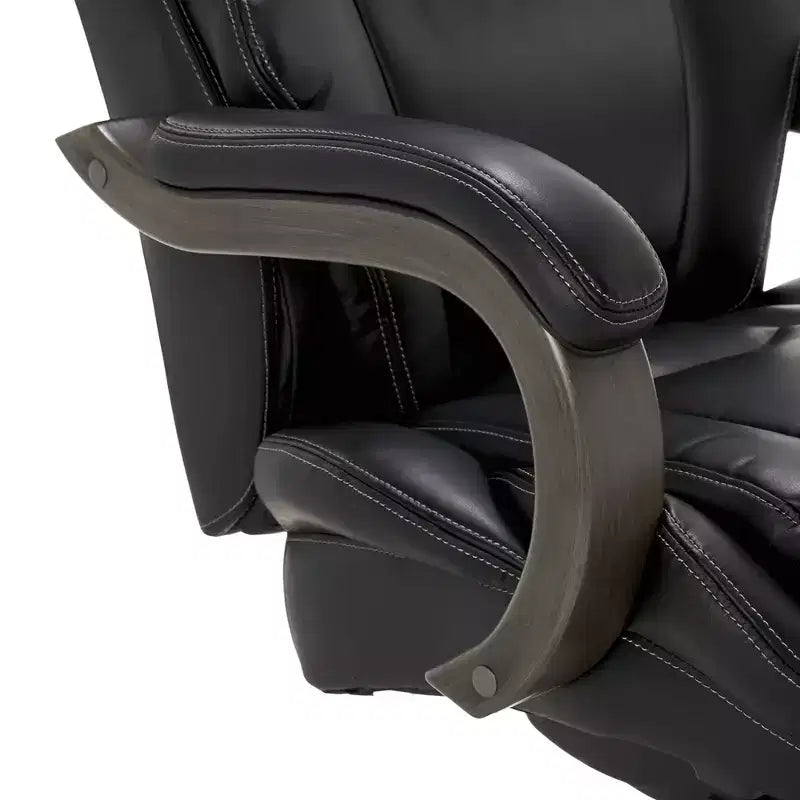 Big & Tall Executive Chair Bonded Leather Black - : Ergonomic, Adjustable, Comfort Core