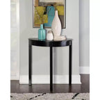Traditional Wood Demi Lune Console Table Black Cherry