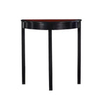 Traditional Wood Demi Lune Console Table Black Cherry