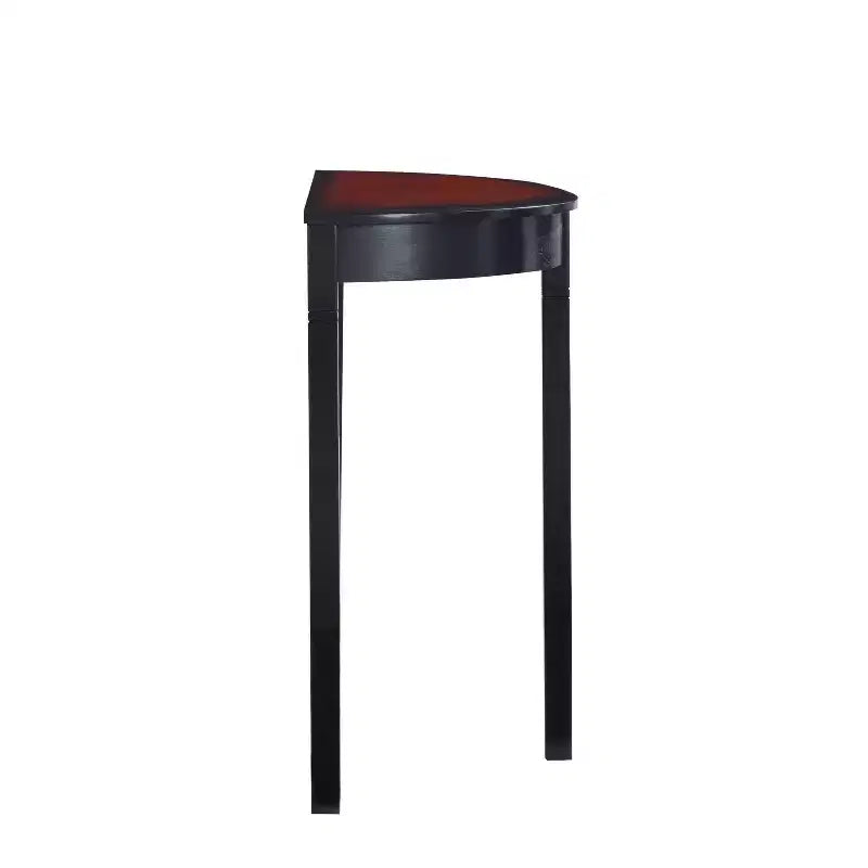 Traditional Wood Demi Lune Console Table Black Cherry