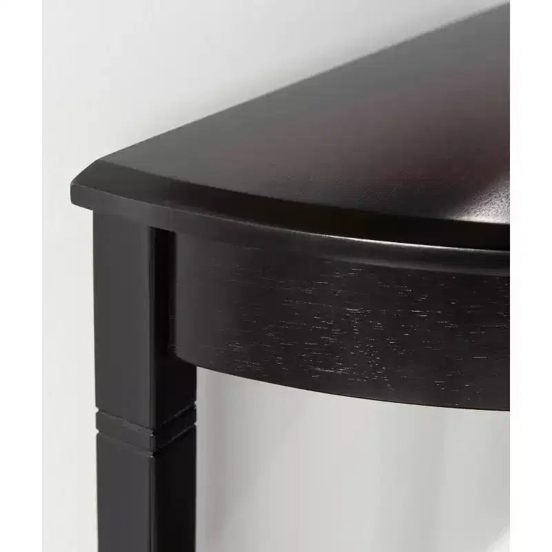 Traditional Wood Demi Lune Console Table Black Cherry