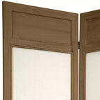 5 1/2 Ft. Tall Solid Frame Fabric Room Divider - Burnt Gray (6 Panels): Hardwood, Metal Hinges, No Assembly Required