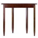 Half Moon Accent Table: Antique Walnut, Tapered Legs, Space-Saving Design