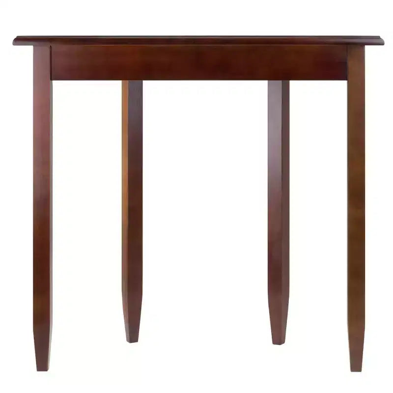 Half Moon Accent Table: Antique Walnut, Tapered Legs, Space-Saving Design