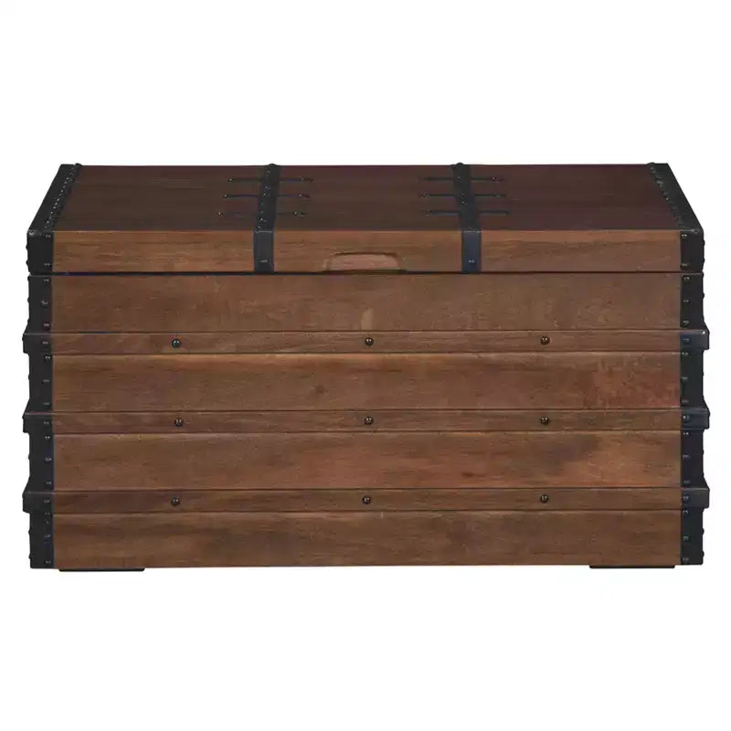 Storage Trunk Brown - : Vintage-Inspired, Coffee Table, Farmhouse Decor