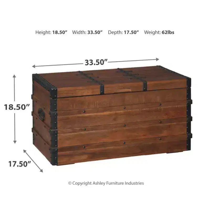 Storage Trunk Brown - : Vintage-Inspired, Coffee Table, Farmhouse Decor