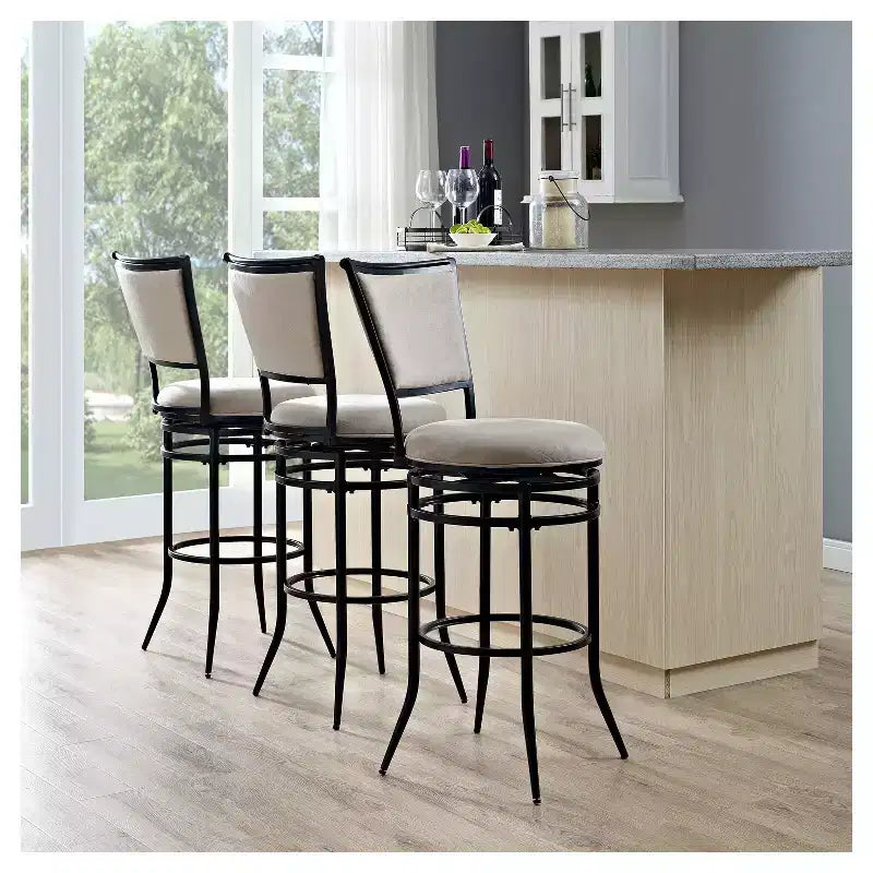 Swivel Barstool Black with Cushion