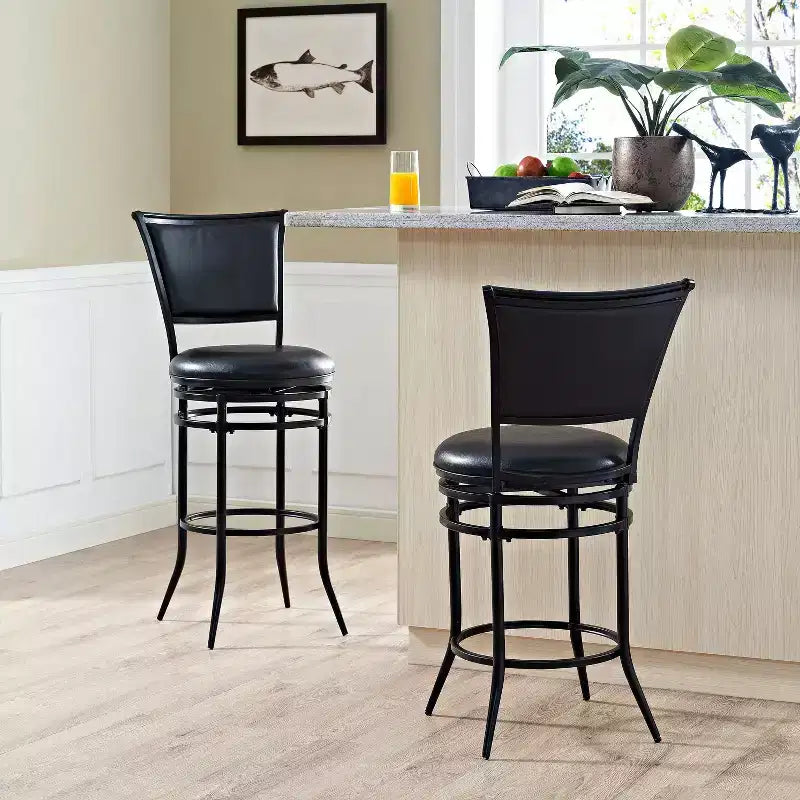 Swivel Barstool Black with Cushion