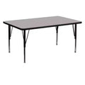 Flash Furniture 30''W x 60''L Rectangular HP Laminate Activity Table - Height Adjustable Short Legs