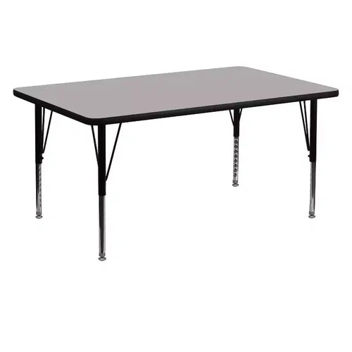 Flash Furniture 30''W x 60''L Rectangular HP Laminate Activity Table - Height Adjustable Short Legs