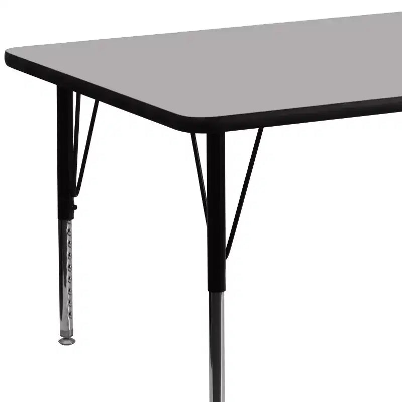 30''W x 72''L Rectangular Thermal Laminate Activity Table - Height Adjustable Short Legs