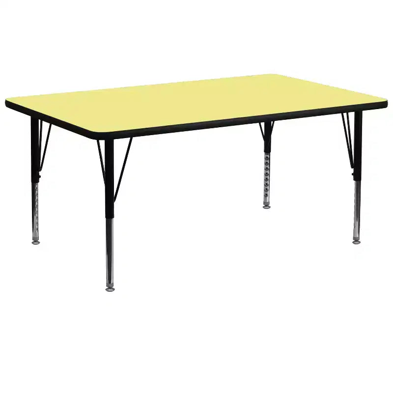 30''W x 72''L Rectangular Thermal Laminate Activity Table - Height Adjustable Short Legs