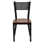 Black Grid Back Metal Restaurant Chair