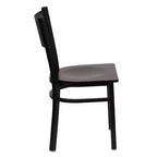 Black Grid Back Metal Restaurant Chair
