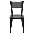 Black Grid Back Metal Restaurant Chair
