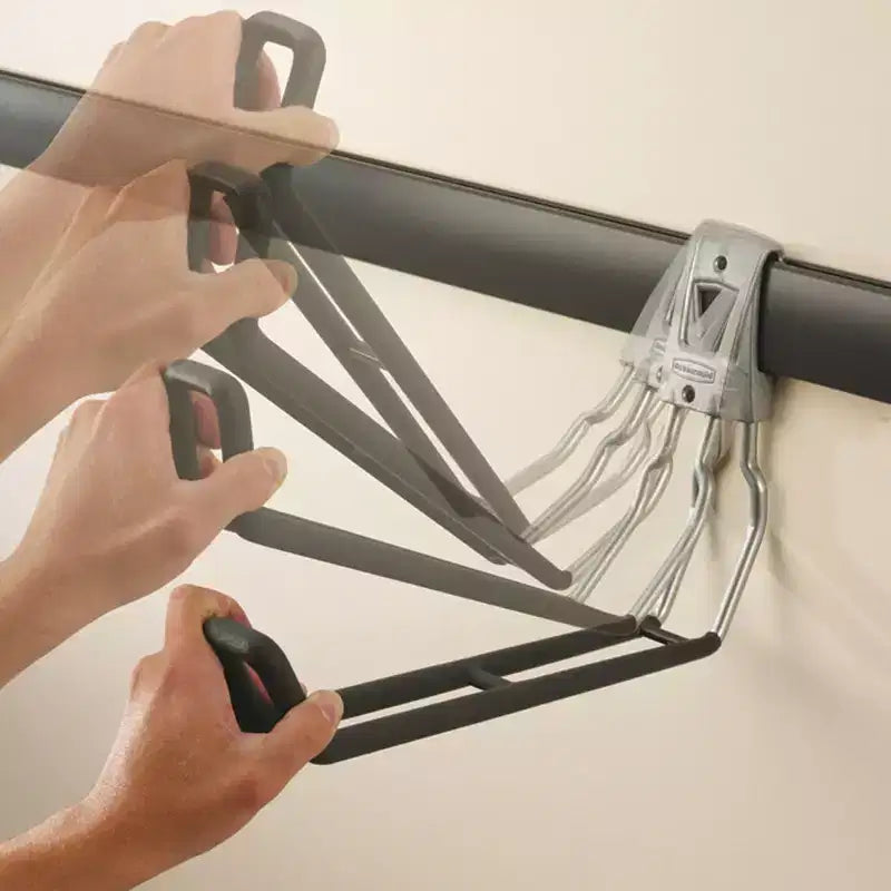 48 Inch Horizontal Wall Storage Rail & Hanging Garage Hook (6 Pack)