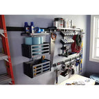 48 Inch Horizontal Wall Storage Rail & Hanging Garage Hook (6 Pack)
