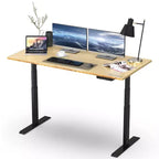 27 Electric Standing Desk with Adjustability Natural Bamboo