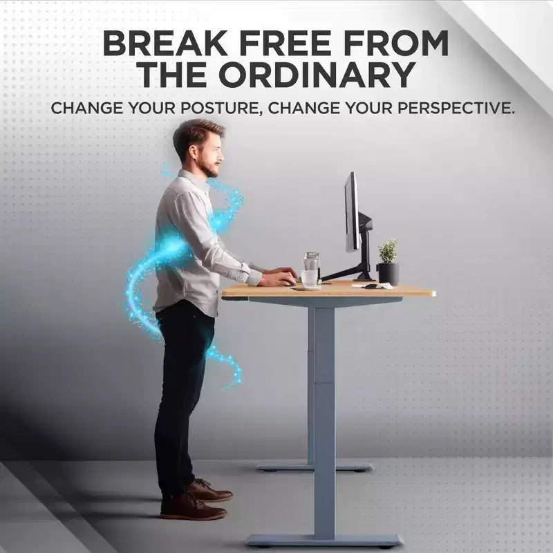 27 Electric Standing Desk with Adjustability Natural Bamboo