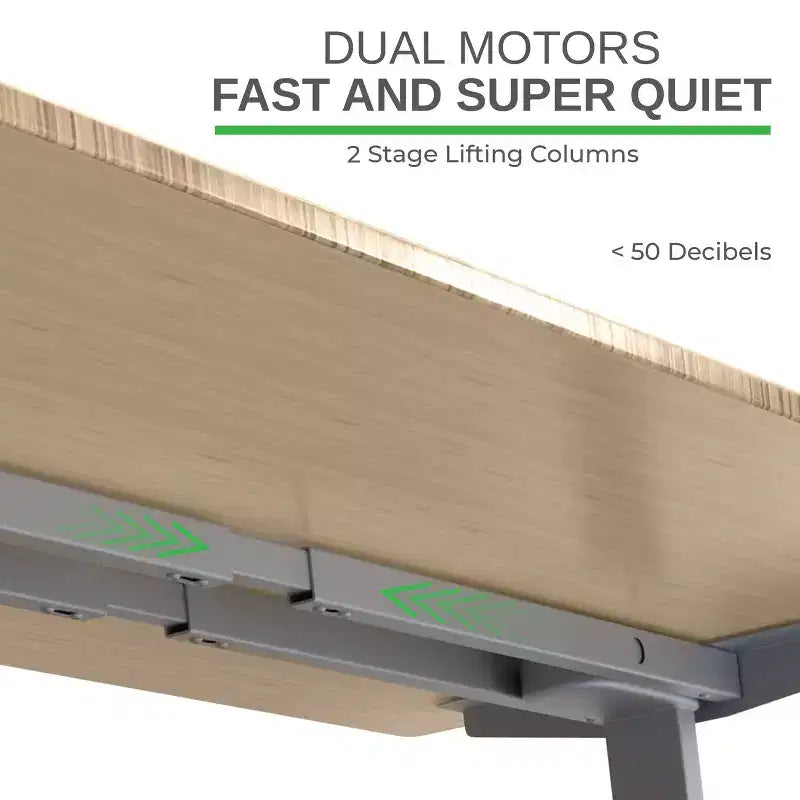 27 Electric Standing Desk with Adjustability Natural Bamboo