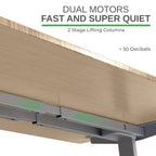 27 Electric Standing Desk with Adjustability Natural Bamboo