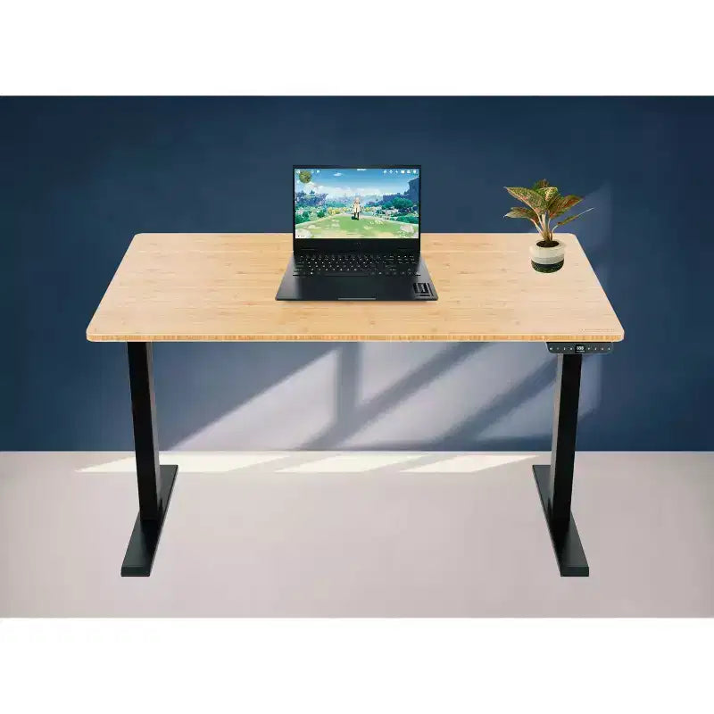 27 Electric Standing Desk with Adjustability Natural Bamboo