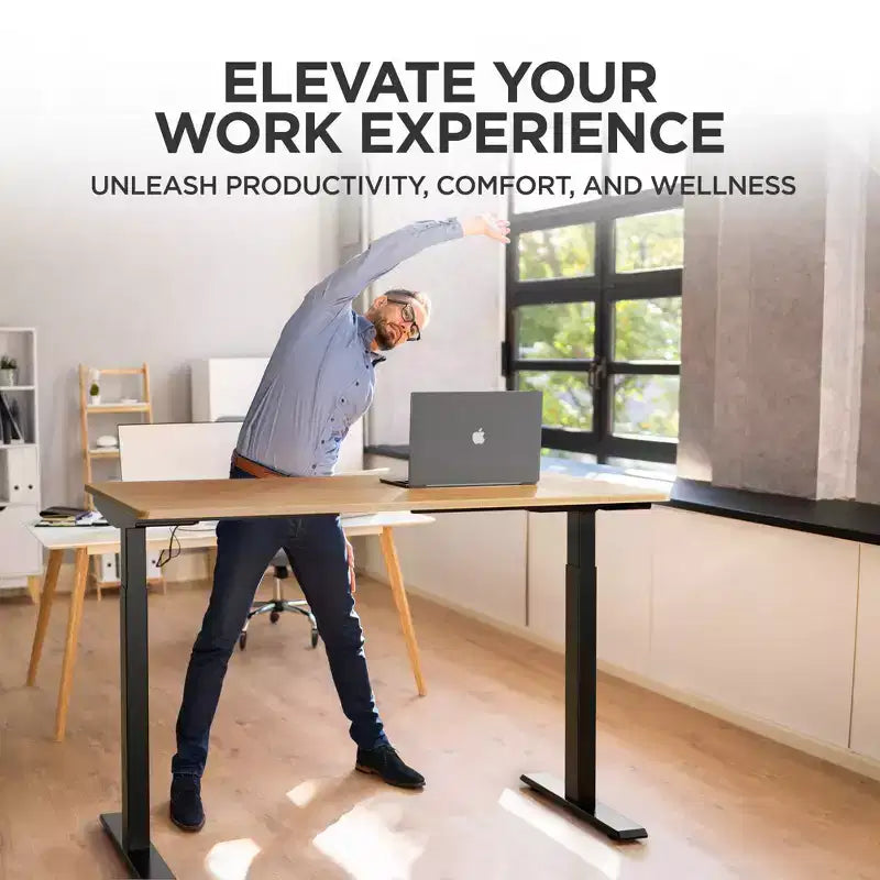 27 Electric Standing Desk with Adjustability Natural Bamboo