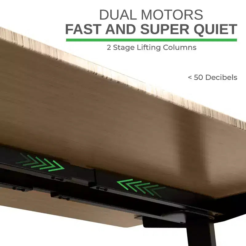 27 Electric Standing Desk with Adjustability Natural Bamboo
