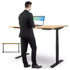 27 Electric Standing Desk with Adjustability Natural Bamboo