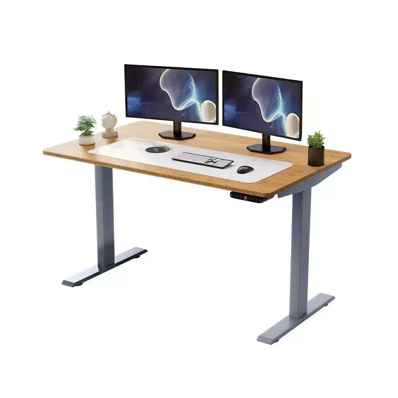 27 Electric Standing Desk with Adjustability Natural Bamboo