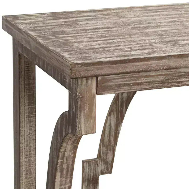 Farmhouse Rustic Chestnut Wood Console Table 64 x 15 with Bookshelf Brown 3-Tier for Living Room Bedroom Bedside House