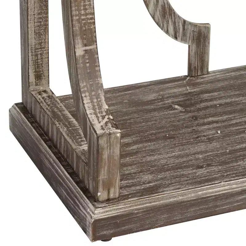 Farmhouse Rustic Chestnut Wood Console Table 64 x 15 with Bookshelf Brown 3-Tier for Living Room Bedroom Bedside House